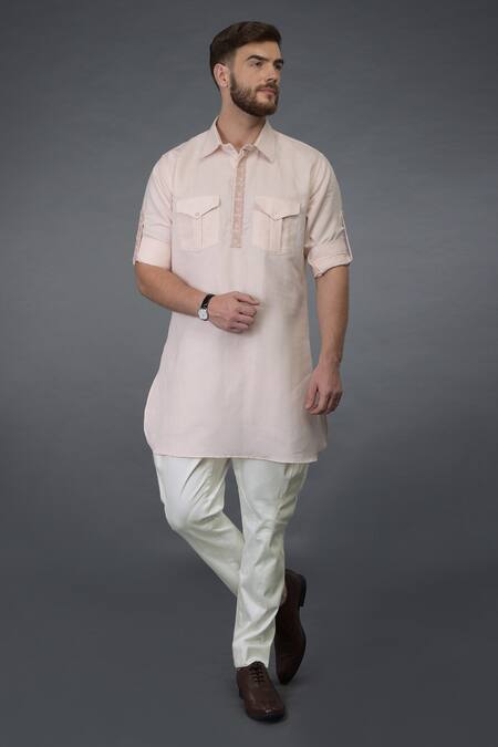Talking Threads_Purple Waistcoat And Linen Cotton Kurta Set_Online_at_Aza_Fashions