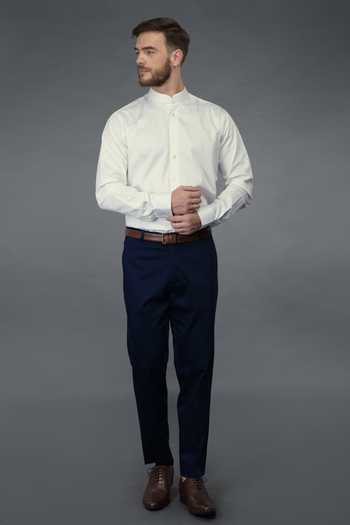 Buy Talking Threads Off White Pure Cotton Shirt And Pant Set at Aza Fashions Buy_Talking Threads_Off White Pure Cotton Shirt And Pant Set _at_Aza_Fashions