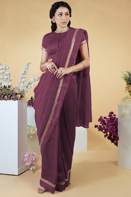 purple saree matching blouse | Prachi Desai Saree