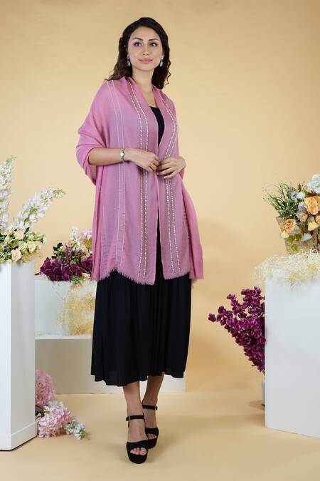 Buy_Talking Threads_Pink Pashmina Embroidered Stole_Online_at_Aza_Fashions