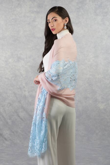 Shop_Talking Threads_Pink Pashmina Embellished Stole _at_Aza_Fashions