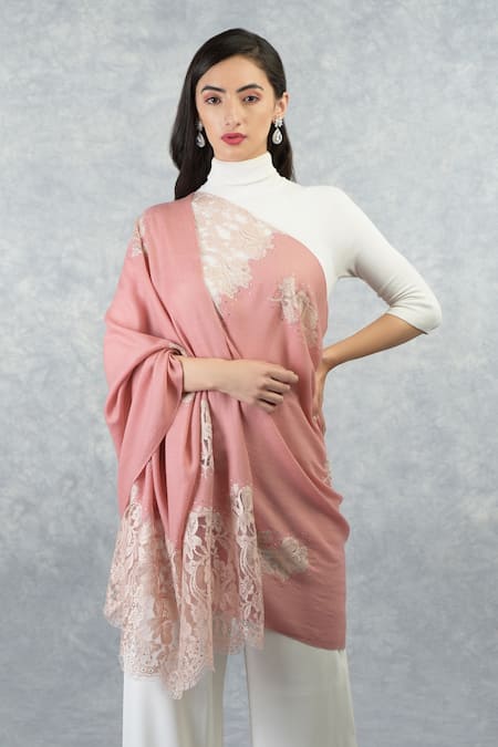 Buy_Talking Threads_Pink Pashmina Embellished Stole_Online_at_Aza_Fashions