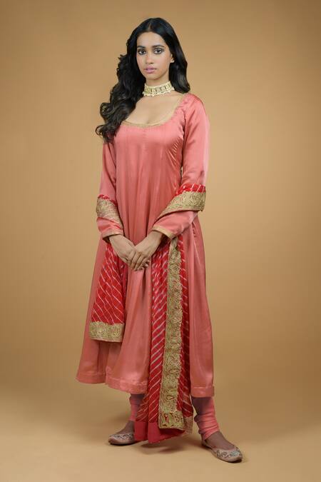 Buy Talking Threads Orange Dupatta-chiffon, Kurtaand Pant- Modal Anarkali Set With Embroidered Dupatta Online at Aza Fashions Buy_Talking Threads_Orange Dupatta-chiffon, Kurtaand Pant- Modal Anarkali Set With Embroidered Dupatta _Online_at_Aza_Fashions