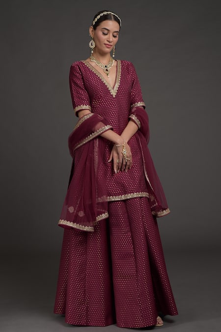 Talking Threads Brocade Silk Tunic Lehenga Set 