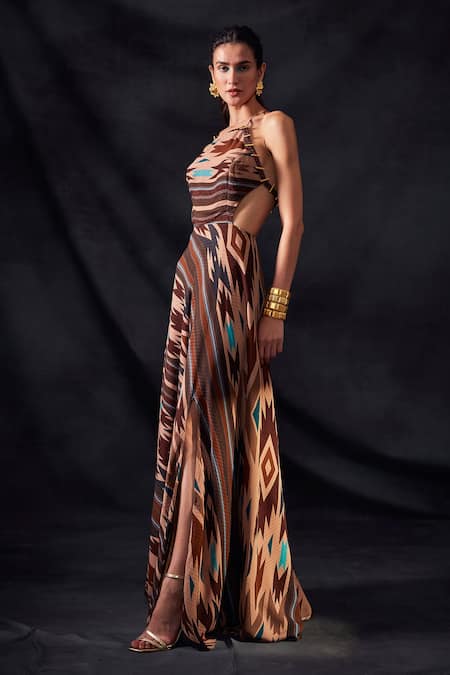 Nikita Mhaisalkar Aztec Print Gown 