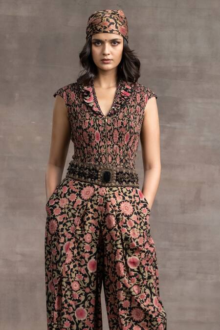 Elegant Black Party Dress -Embroidered Blouse -Trousers