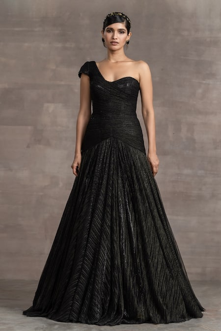 Buy HINTS OF PRINT BLACK GOWN for Women Online in India