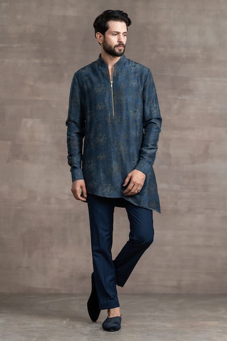 Tarun Tahiliani Floral Print Asymmetric Kurta Set 