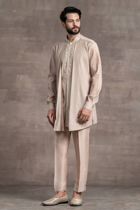 Buy Tarun Tahiliani Gold Floral Pintuck Layered Kurta Set Online at Aza Fashions Buy_Tarun Tahiliani_Gold Floral Pintuck Layered Kurta Set_Online_at_Aza_Fashions
