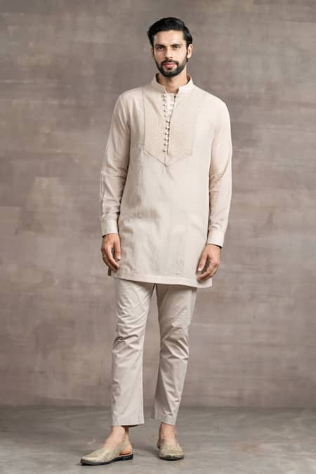 Tarun Tahiliani Pintuck Yoke Kurta Pant Set 