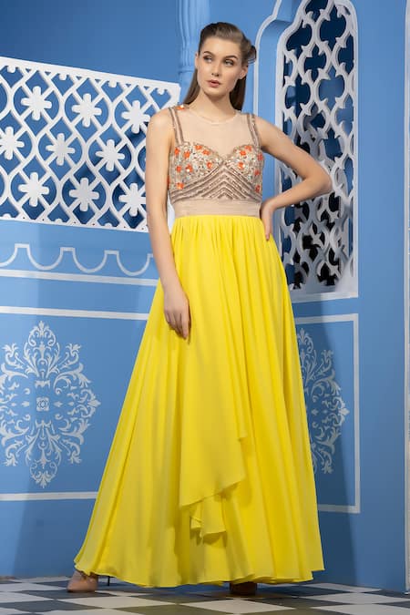 Tamaraa By Tahani Embroidered Gown 