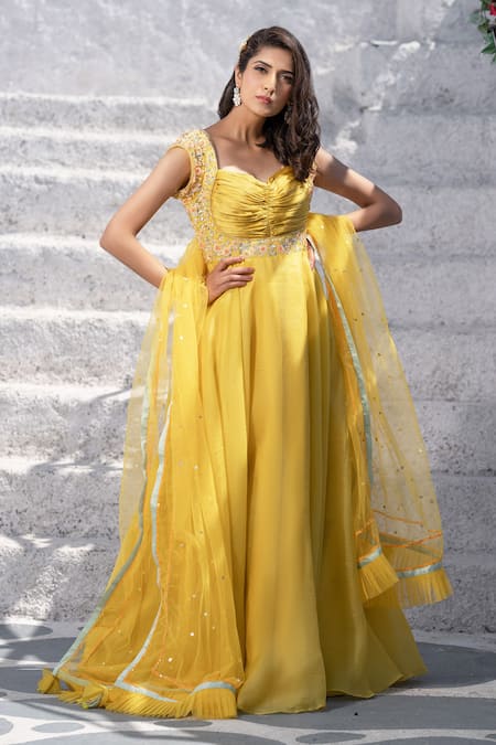 Tamaraa By Tahani Embroidered Anarkali with Dupatta 