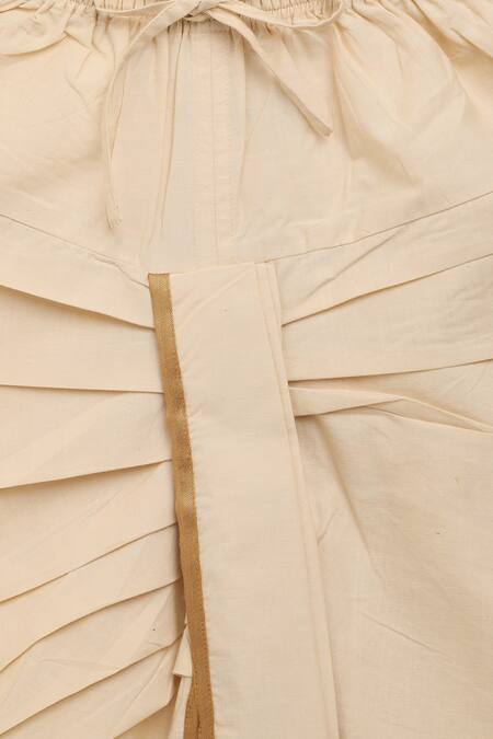 Tiber Taber_Yellow Silk, Cotton Embroidery Kurta And Dhoti Pant Set_at_Aza_Fashions