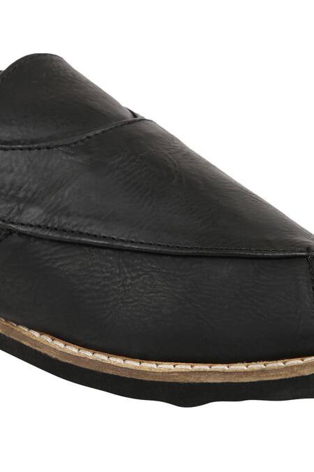 Tiber Taber_Black Peep Toe Peshwaris _at_Aza_Fashions