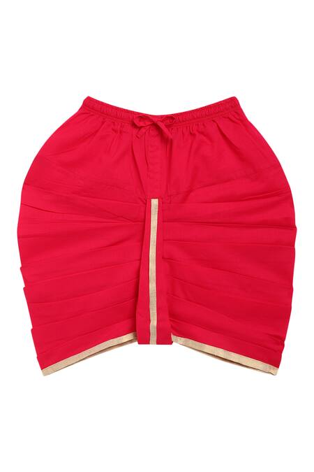 Shop_Tiber Taber_Pink Cotton Embroidered Angrakha And Dhoti Pant Set _Online_at_Aza_Fashions