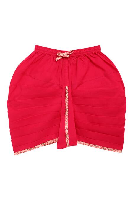 Shop_Tiber Taber_Pink Cotton Embroidered Angrakha And Dhoti Pant Set _Online_at_Aza_Fashions