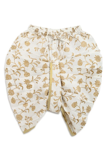 Shop_Tiber Taber_White Cotton Embroidery Floral Kurta Set _Online_at_Aza_Fashions