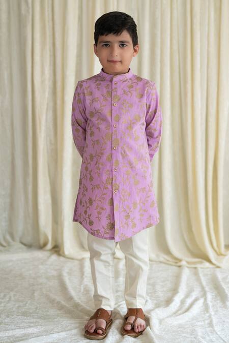 Tiber Taber Purple Satin, Embroidery Floral Bundi And Kurta Set Online at Aza Fashions Tiber Taber_Purple Satin, Embroidery Floral Bundi And Kurta Set _Online_at_Aza_Fashions