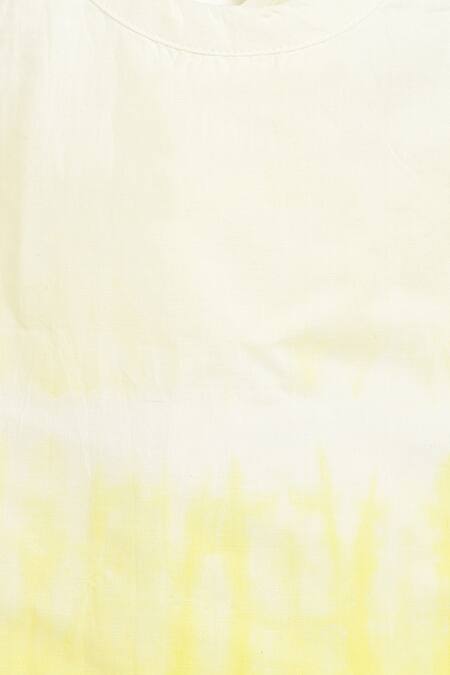 Tiber Taber_White Cotton Tassels Shibori Dye Halter Tunic Set_at_Aza_Fashions