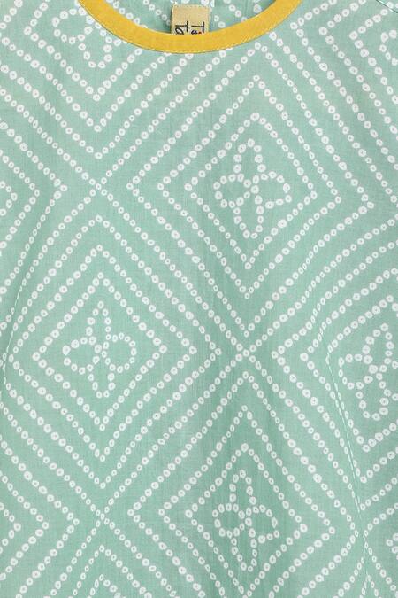 Tiber Taber_Green Cotton, Voile Lace Printed Kurta And Dhoti Pant Set_at_Aza_Fashions