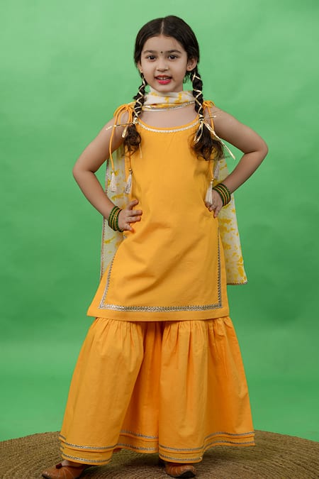 Tiber Taber Gota Embroidered Kurta Sharara Set 