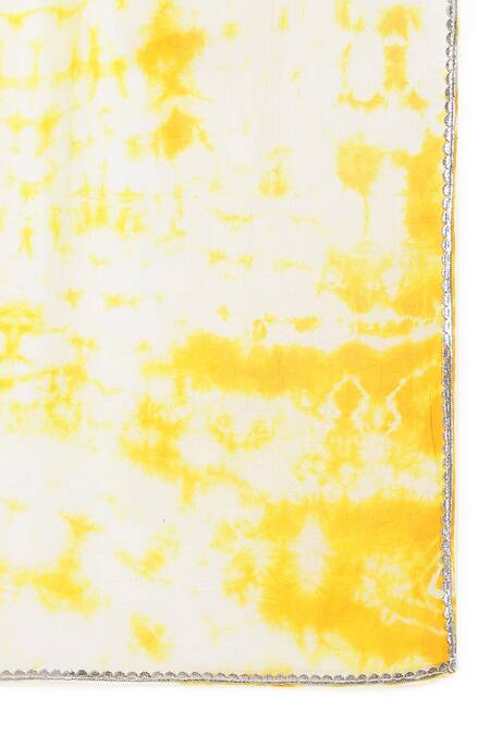 Tiber Taber_Yellow Cotton Gota Patti Embroidered Kurta Sharara Set _at_Aza_Fashions