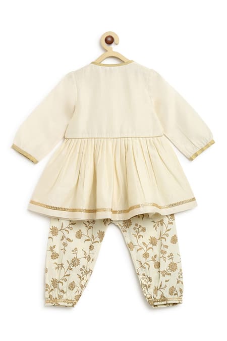 Tiber Taber Silk Chanderi Peplum Kurta Set 