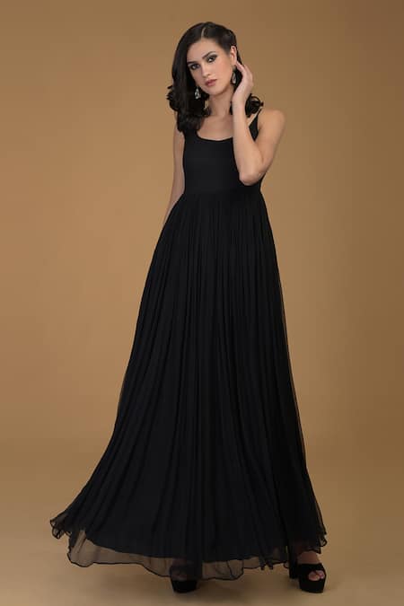 Black chiffon hotsell maxi dress