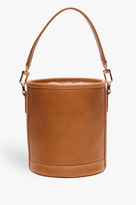 Tan & Loom Brown Vegetable Tanned Leather Potli Bag Online at Aza Fashions Tan & Loom_Brown Vegetable Tanned Leather Potli Bag _Online_at_Aza_Fashions