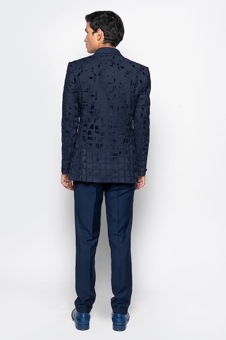 Amaare Textured Tuxedo & Pant Set 