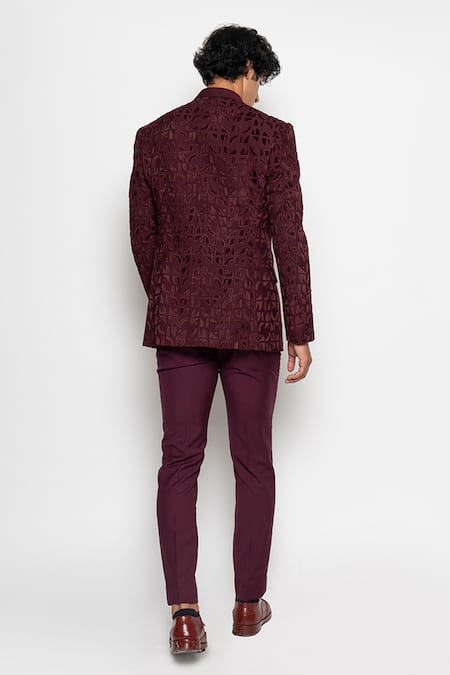 Amaare Textured Tuxedo & Pant Set 