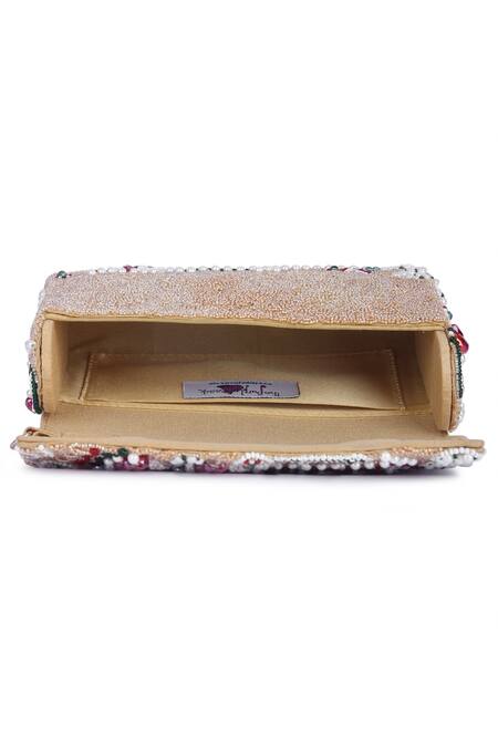 The Purple Sack Gold Embroidery Flap Clutch at Aza Fashions The Purple Sack_Gold Embroidery Flap Clutch _at_Aza_Fashions