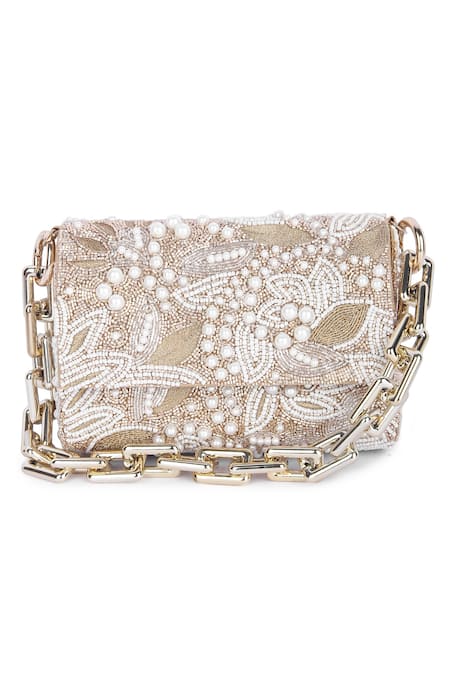 Buy The Purple Sack Gold Embroidery, Sequins Flap Clutch Online at Aza Fashions Buy_The Purple Sack_Gold Embroidery, Sequins Flap Clutch _Online_at_Aza_Fashions