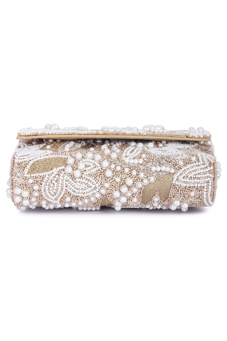 Shop The Purple Sack Gold Embroidery, Sequins Flap Clutch Online at Aza Fashions Shop_The Purple Sack_Gold Embroidery, Sequins Flap Clutch _Online_at_Aza_Fashions