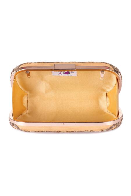 Buy The Purple Sack Peach Embroidery Clutch With Sling Online at Aza Fashions Buy_The Purple Sack_Peach Embroidery Clutch With Sling _Online_at_Aza_Fashions