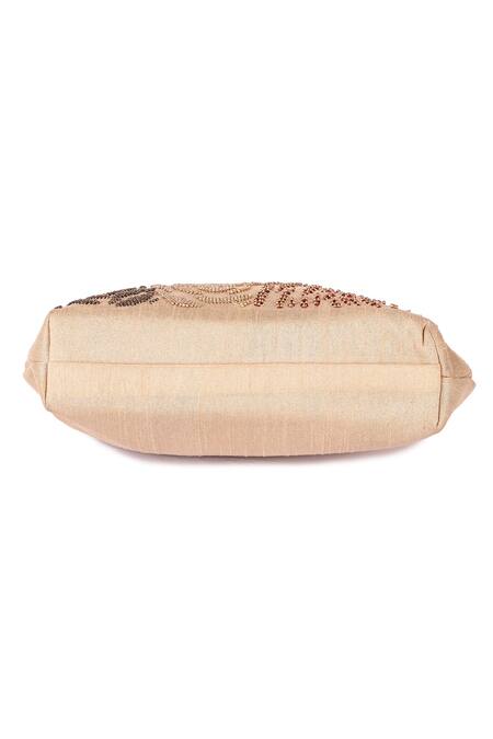 Buy The Purple Sack Beige Embroidery Beaded Clutch With Sling Online at Aza Fashions Buy_The Purple Sack_Beige Embroidery Beaded Clutch With Sling _Online_at_Aza_Fashions