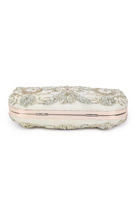 Buy_The Purple Sack_Beige Embroidery, Sequins Symmetric Clutch With Sling _Online_at_Aza_Fashions