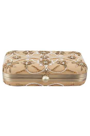 Buy_The Purple Sack_Beige Embroidery Hand Clutch With Sling _Online_at_Aza_Fashions