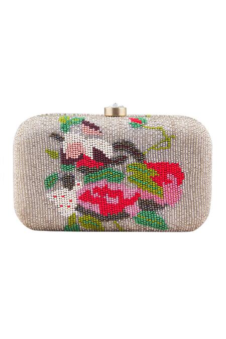 The Purple Sack Multi Color Embroidery Beaded Clutch With Sling Online at Aza Fashions The Purple Sack_Multi Color Embroidery Beaded Clutch With Sling _Online_at_Aza_Fashions