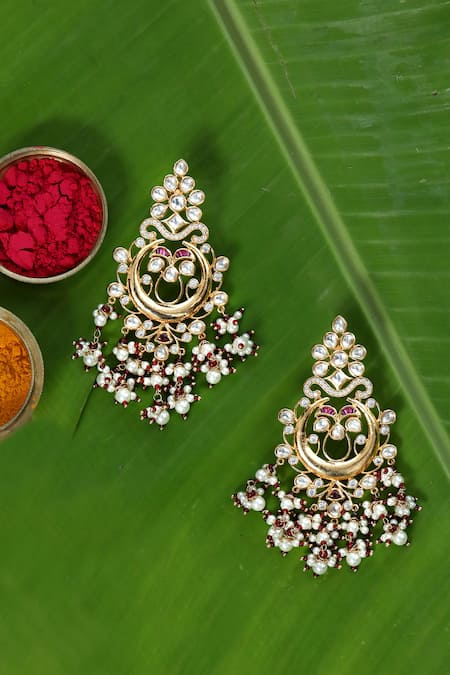 Tizora Polki Bead Drop Chandbalis 