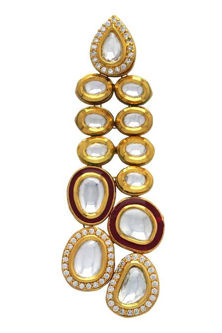 Buy Tizora Gold Plated Diamonds, Zari Kundan Danglers Online at Aza Fashions Buy_Tizora_Gold Plated Diamonds, Zari Kundan Danglers _Online_at_Aza_Fashions