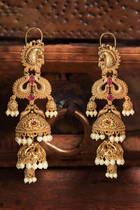 Fancy Eight Layered Jhumka Drop Earrings