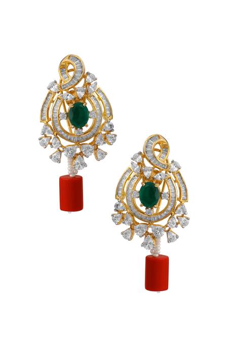 Shop Tizora Gold Plated Diamonds, Pearls, Stones Multistrand Beaded Necklace Set Online at Aza Fashions Shop_Tizora_Gold Plated Diamonds, Pearls, Stones Multistrand Beaded Necklace Set _Online_at_Aza_Fashions