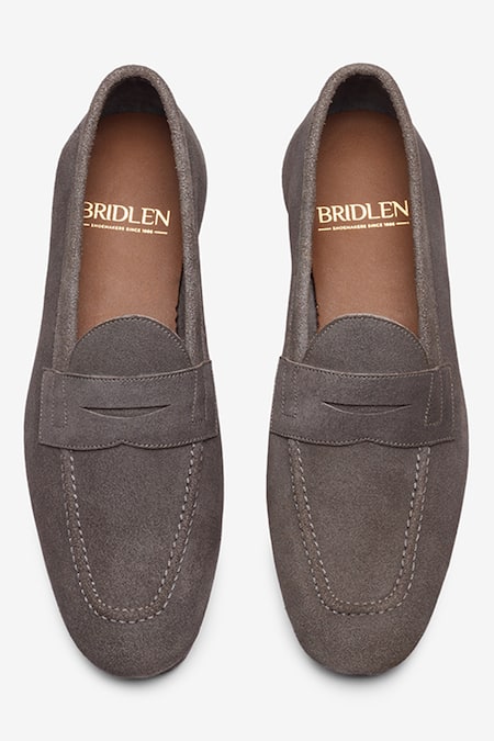 Mens grey 2024 penny loafers