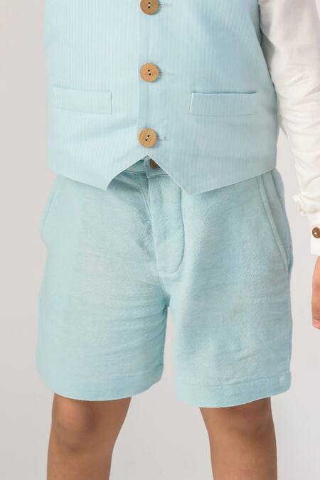 Buy Littleens Blue Cotton Organic Shorts Online at Aza Fashions Buy_Littleens_Blue Cotton Organic Shorts _Online_at_Aza_Fashions