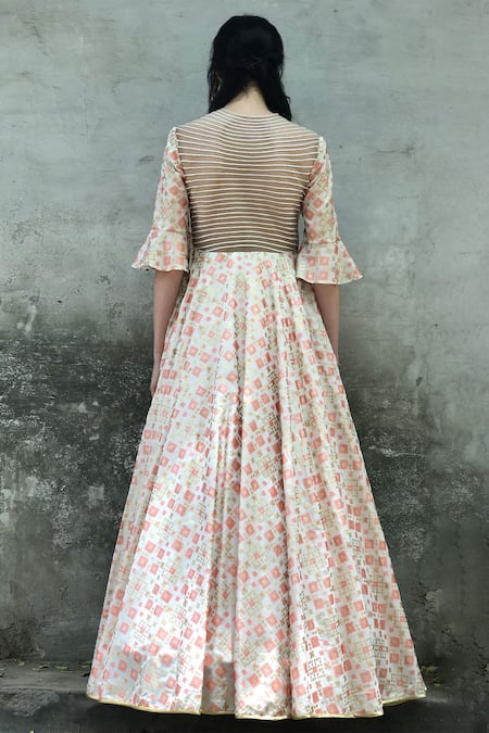 I Am Design Silk Ikat Gown 