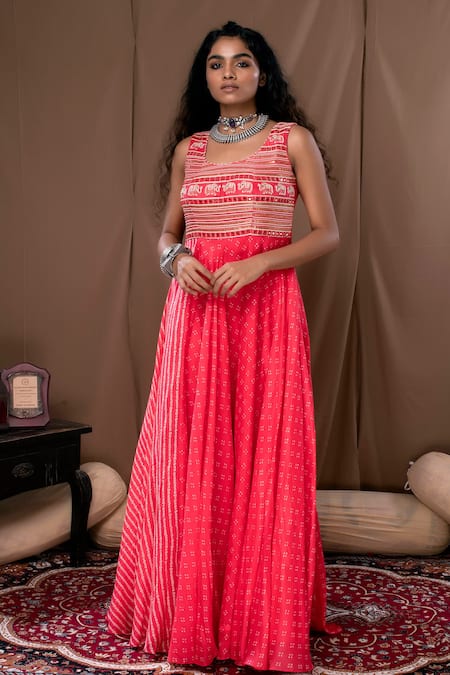 Buy Multicolor Cotton Silk Digital Printed Anarkali Gown After Six Wear  Online at Best Price | Cbazaar