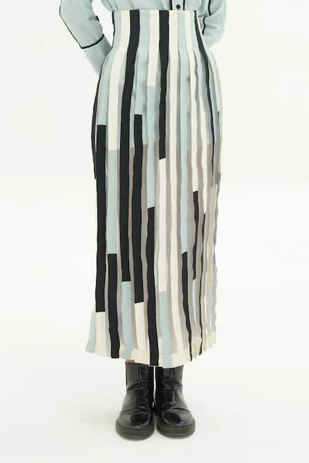 Buy_Corpora Studio_Multi Color Organza Crepe Pleated Skirt_Online_at_Aza_Fashions