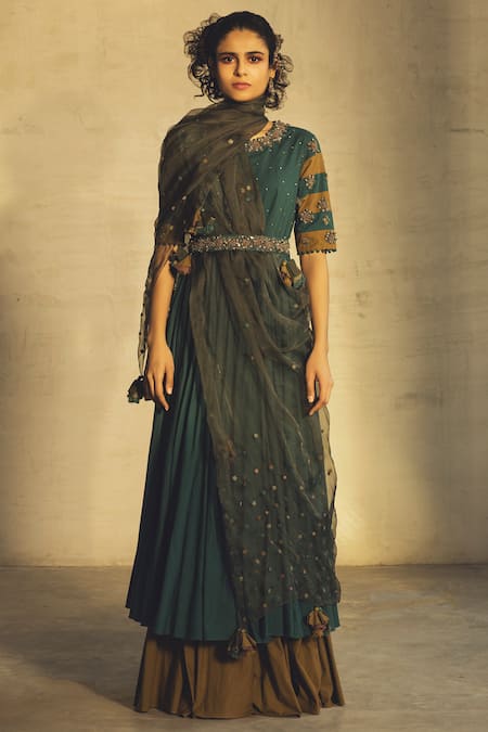 Parul and Preyanka Embroidered Anarkali with Dupatta 