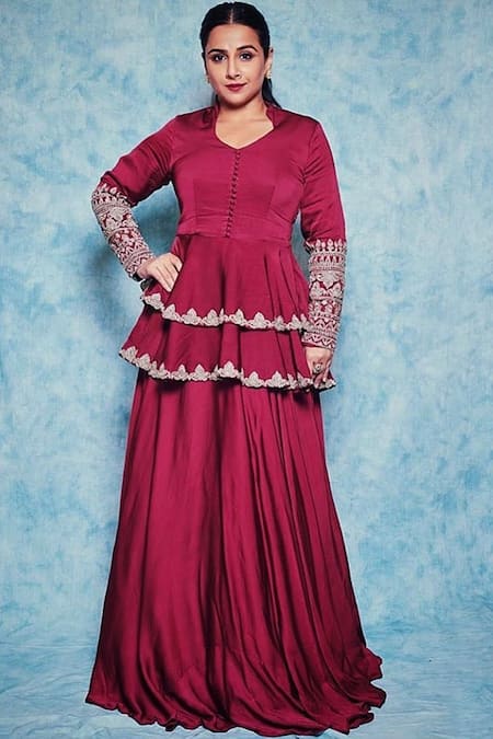 Bhumika Sharma Hand Embroidered Peplum Anarkali 